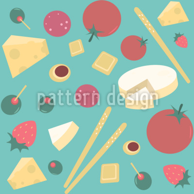 Variedade de alimentos Design de padr&atilde;o vetorial sem costura