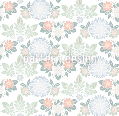 Flores tiernas Estampado Vectorial Sin Costura