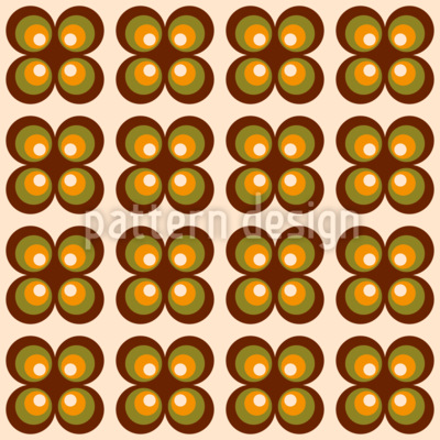 Psychedelische Kreisblumen im Retro-Look Nahtloses Vektormuster