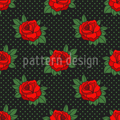 Retro-Tattoo-Rosen Nahtloses Vektormuster