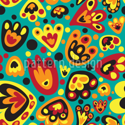 Retro-Pop-Art-Bl&uuml;ten Nahtloses Vektormuster