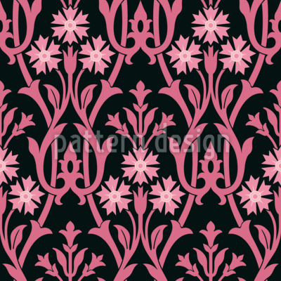 Blooming Vine Branches Seamless Vector Pattern Design