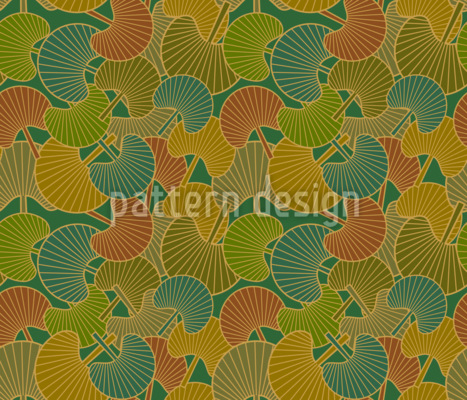 أوراق زنبق الماء مع سحر ريترو تصميم نمط ناقلات سلس