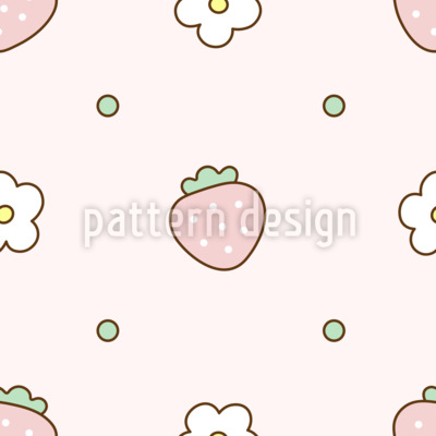 Flor de fresa Estampado Vectorial Sin Costura