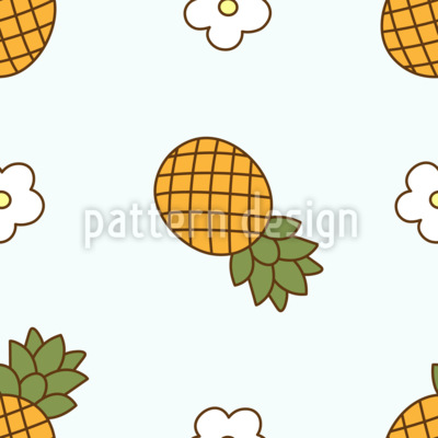 Flor de abacaxi Design de padr&atilde;o vetorial sem costura
