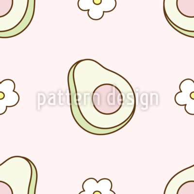 Avocado-Bl&uuml;te Nahtloses Vektormuster