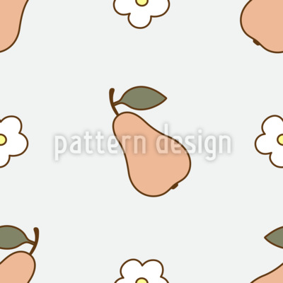 Flor de pera Design de padr&atilde;o vetorial sem costura