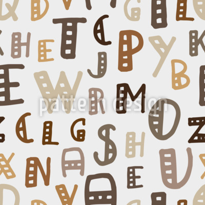 Danza de letras divertidas Estampado Vectorial Sin Costura