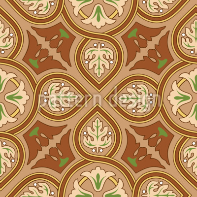 Azulejo medieval Estampado Vectorial Sin Costura