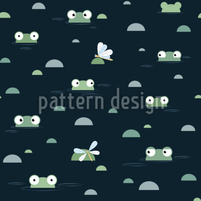 Ranas espiando Estampado Vectorial Sin Costura