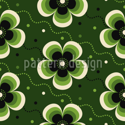 Flores esmeralda Estampado Vectorial Sin Costura