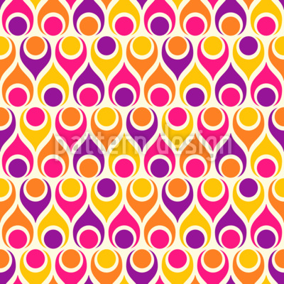 Retro-Kreisgeometrie Nahtloses Vektormuster