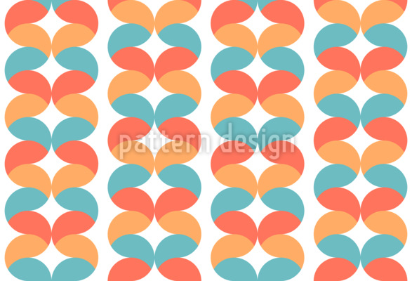 Retro hartvormige linten Naadloos vectorpatroon ontwerp