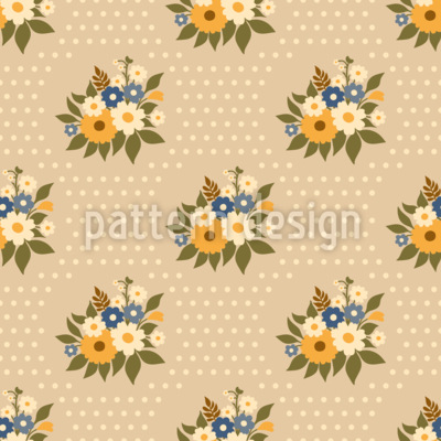 Ramos de flores vintage Estampado Vectorial Sin Costura