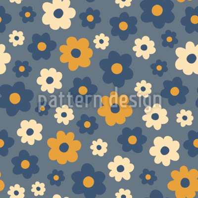 Retro all-Over-blomster S&oslash;ml&oslash;s vektorm&oslash;nsterdesign