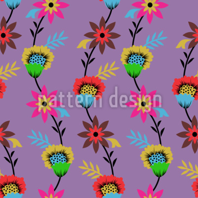 Fantasy-Blumengirlande Nahtloses Vektormuster