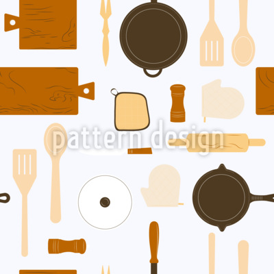 Utensilios de cocina minimalistas Estampado Vectorial Sin Costura