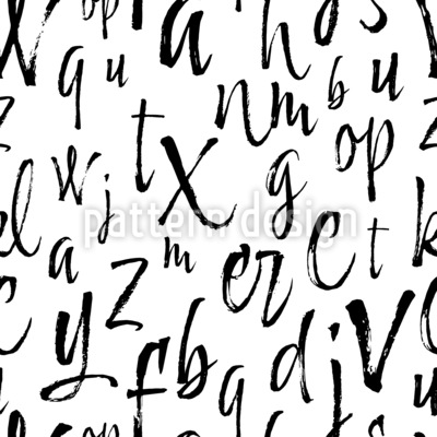 Escritura a mano con tinta Estampado Vectorial Sin Costura