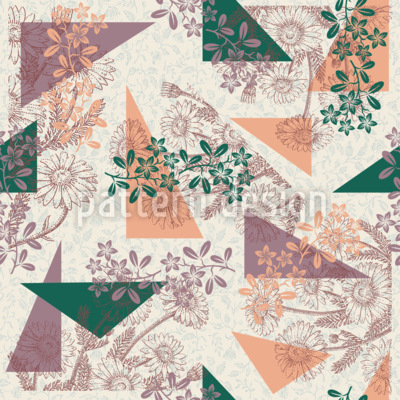 Golden Serenity bloemenpatchwork Naadloos vectorpatroon ontwerp