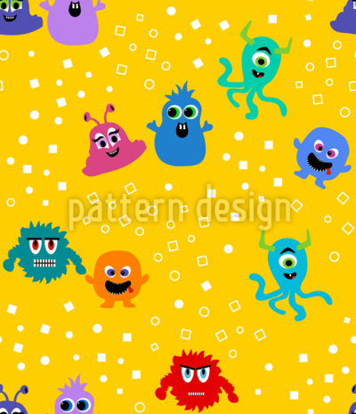 Monstres de dessins anim&eacute;s amusants Motif Vectoriel Sans Couture