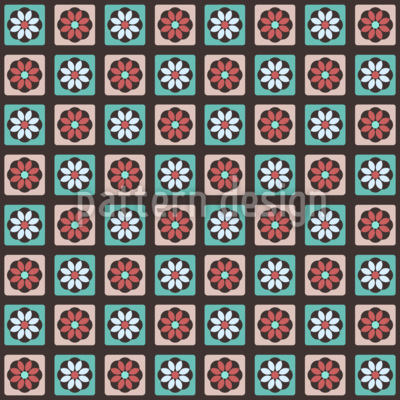 Geo-Blumengitter Nahtloses Vektormuster