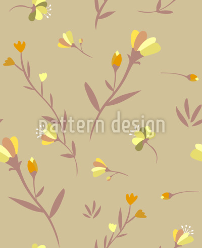 Flores silvestres terrosas Estampado Vectorial Sin Costura