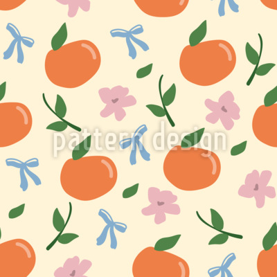 Lindas naranjas estilizadas  Estampado Vectorial Sin Costura