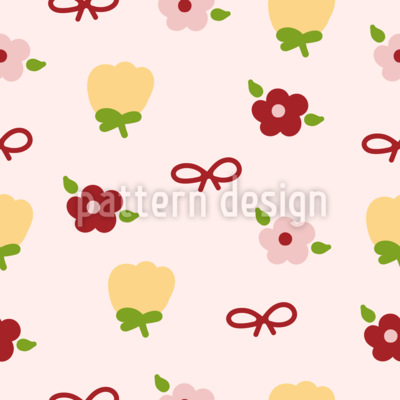 Lindas flores estilizadas Estampado Vectorial Sin Costura