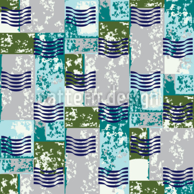 Abstract Wave Patchwork Seamless Vector Pattern Design