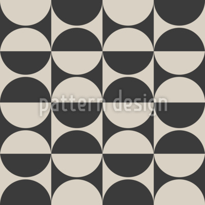 Bauhaus Vintage Circles Seamless Vector Pattern Design