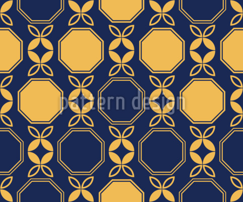 民族八角徽章 无缝矢量模式设计