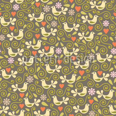 La vida en los setos Estampado Vectorial Sin Costura