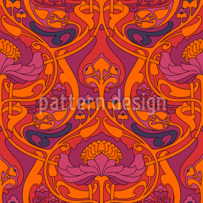 Psikedelik Soyut &Ccedil;i&ccedil;ek Dikişsiz Vekt&ouml;r Desen Tasarımı