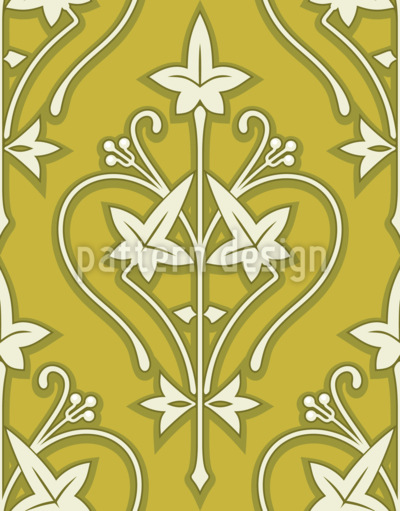 Emblema Ivy Design de padr&atilde;o vetorial sem costura