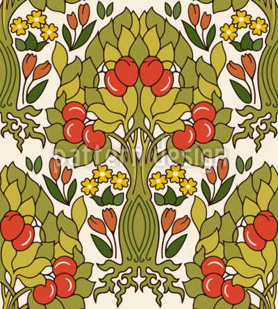 De boomgaard van Eden Naadloos vectorpatroon ontwerp