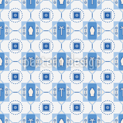 Carreaux m&eacute;diterran&eacute;ens modernes Motif Vectoriel Sans Couture