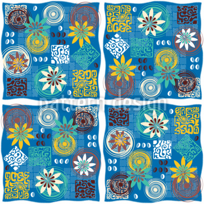 Organic Decorated Patches Seamless Vector Pattern Design