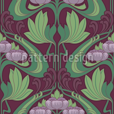 An&ecirc;monas da noite Design de padr&atilde;o vetorial sem costura