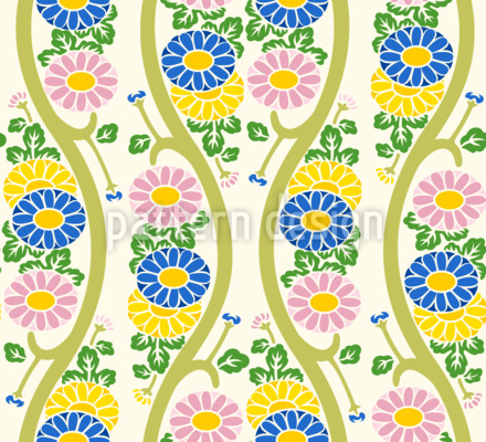 Flor de caramelo florece Estampado Vectorial Sin Costura