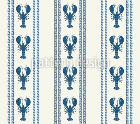 Nautische Hummerstreifen Nahtloses Vektormuster