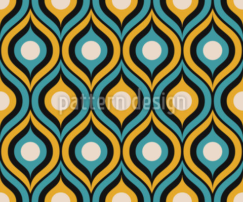 Ogee de los 70  Estampado Vectorial Sin Costura