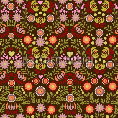 Волшебная цветочная изгородь Бесшовный дизайн векторных узоров