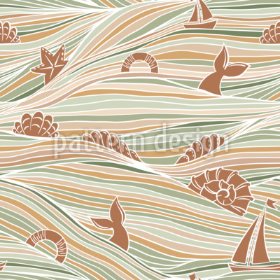 Ondas boho Estampado Vectorial Sin Costura