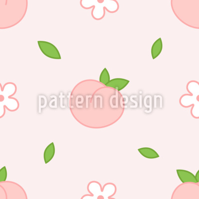 D&eacute;lice &agrave; la fleur de p&ecirc;cher Motif Vectoriel Sans Couture