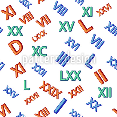 High Roman Numerals Seamless Vector Pattern Design
