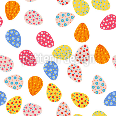 Preciosos huevos de Pascua juguetones Estampado Vectorial Sin Costura