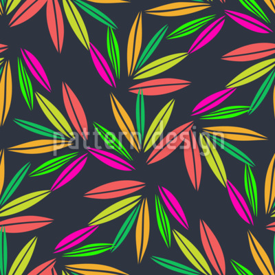 Tropical Neon Leaves Seamless Vector Pattern Design