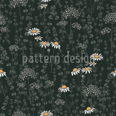 Mystical Meadow Blooms Seamless Vector Pattern Design