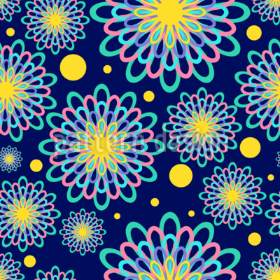 遊び心のあるフローラルエクスプロージョン シームレスなベクトルパターン設計