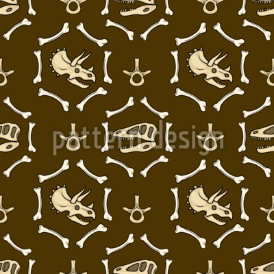 Huesos de dinosaurios Estampado Vectorial Sin Costura